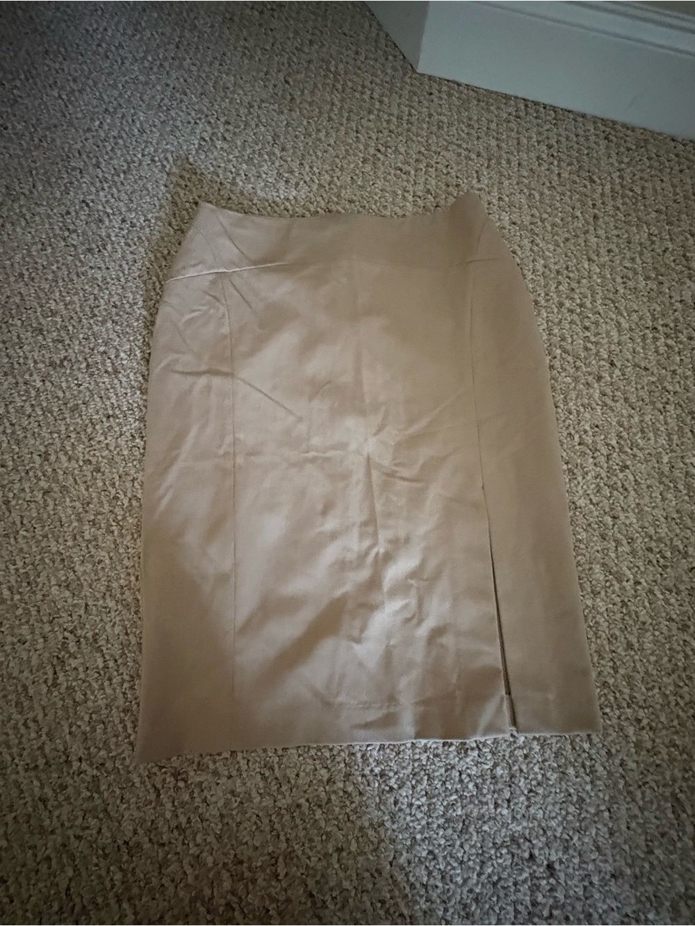 Tailored Neutral Pencil Skirt in Tan
